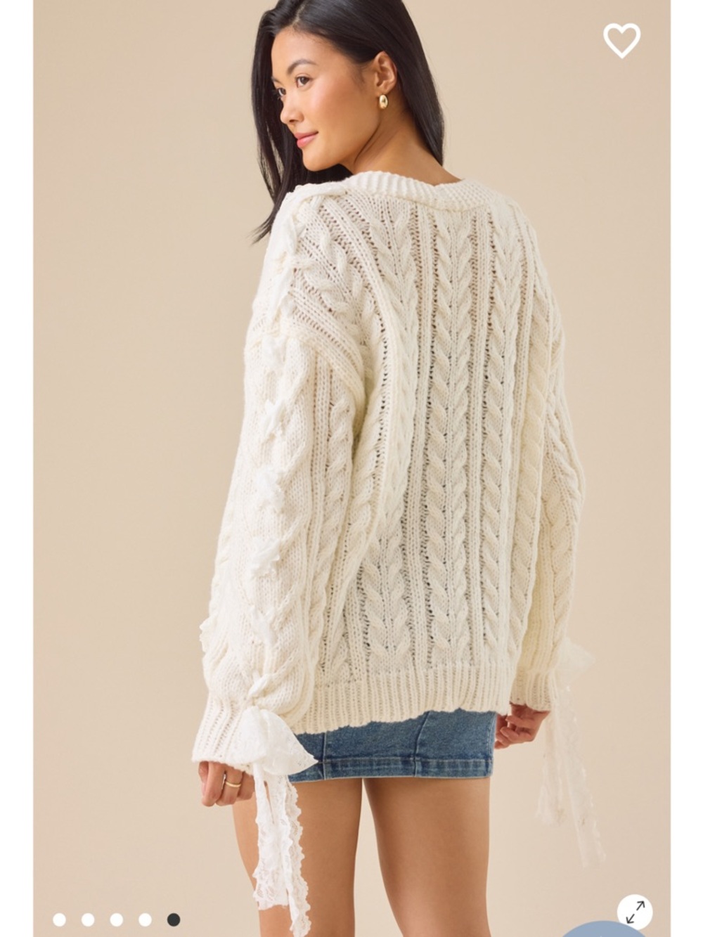 Dove Lace Ribboned Cardigan New with Tags Altar’d State - Picture 5 of 5
